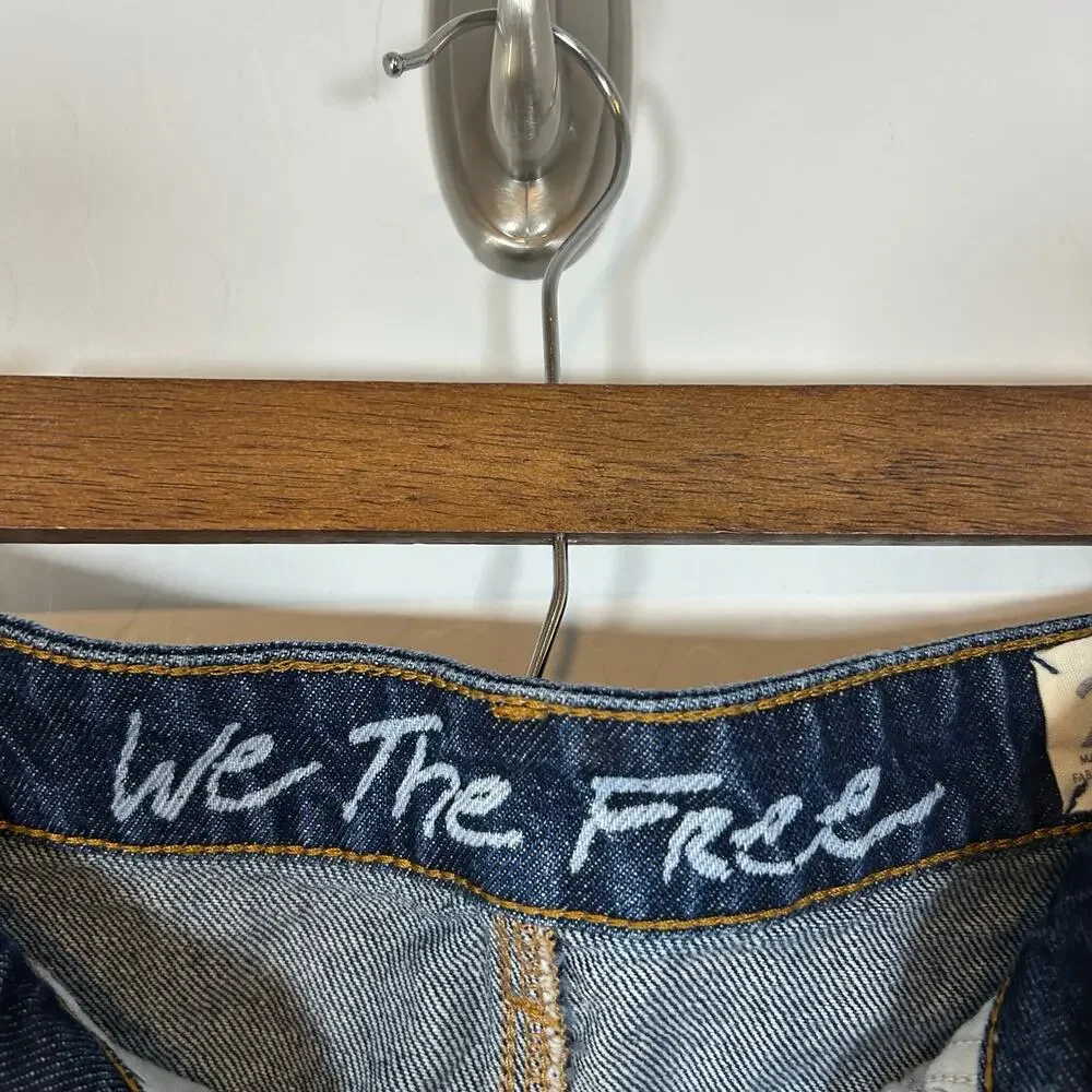 Free People We the Free Bailey Denim Mini Skirt. Size Waist 26 100% Cotton - Picture 10 of 11